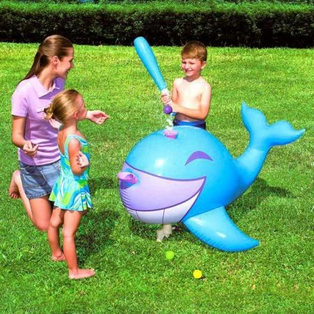 Фото Надувной кит для игры в бейсбол Interactive Whale Ball-Pop Sprinkler