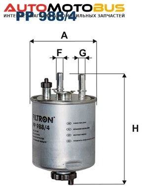 Фото Фильтр топливный FILTRON PP988/4