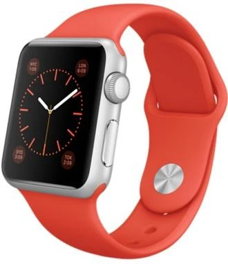 Фото Apple Умные часы Apple Watch Sport 38mm Silver Aluminum with Sport Band Orange (MLCF2)