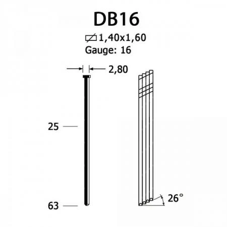 Фото Гвозди DB16/45 galv