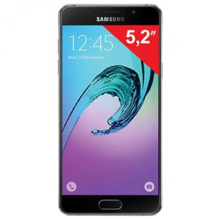 Фото Смартфон SAMSUNG Galaxy A5, 2 SIM, 5,2", 4G (LTE), 5/13 Мп, 16 Гб, microSD, черный, сталь и стекло