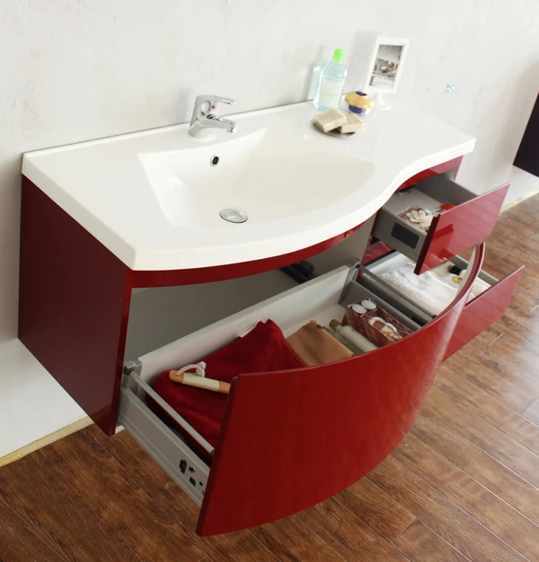 Фото Тумба под раковину BelBagno Prospero BB1200DC/RL, цвет Rosso Lucido