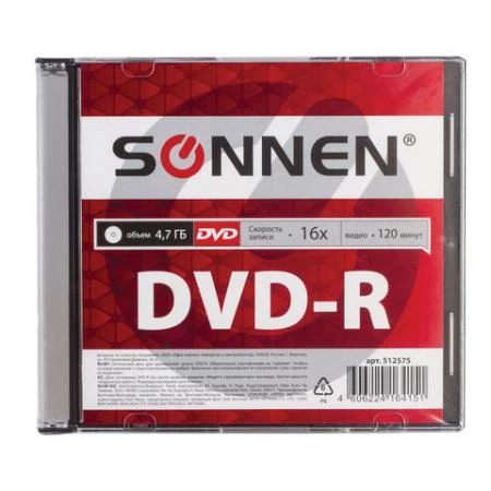 Фото Диск DVD-R SONNEN