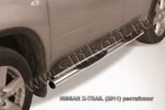 фото Slitkoff Защита порогов d76 с проступями Nissan X trail 2011