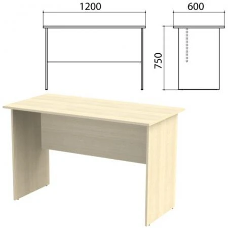 Фото Стол письменный "Канц", 1200х600х750 мм, цвет дуб молочный (КОМПЛЕКТ)