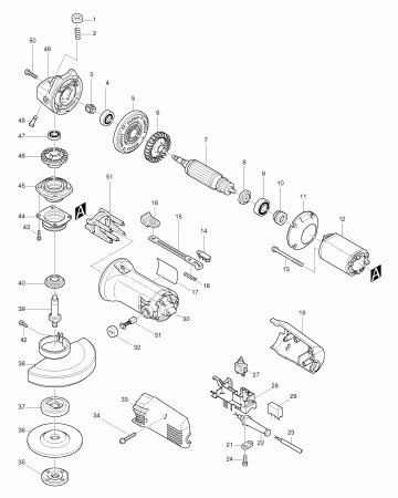 Фото Кнопка фиксатор шпинделя Makita 9541/9542