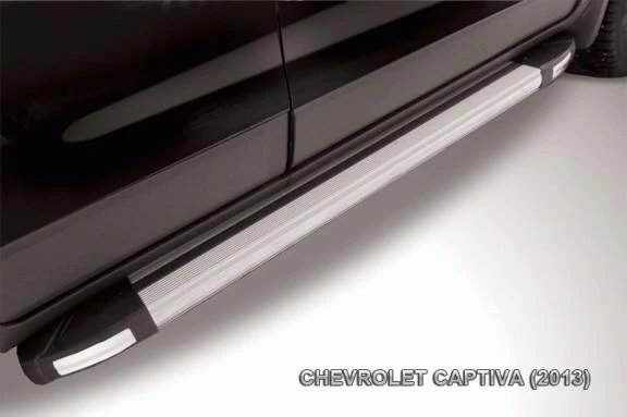 Фото Slitkoff Защита порогов алюминиевые Chevrolet Captiva 2013