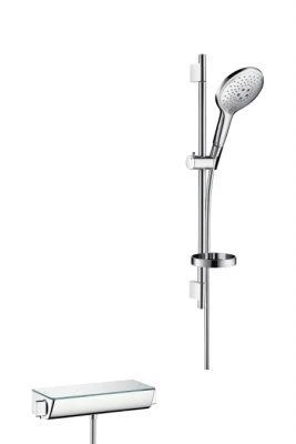 Фото Hansgrohe Ecostat Select/Raindance Select S 150 3jet/Combi 27036400 Душевой гарнитур с термостатом (хром/белый)