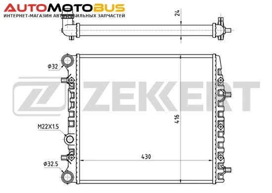 Фото Радиатор охлаждения двигателя ZEKKERT MK-1139