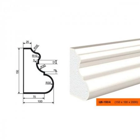 Фото Молдинг ЦВ-150/4