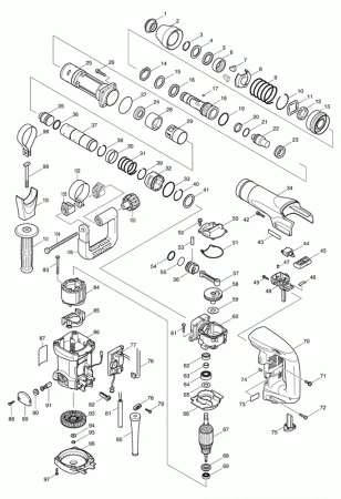 Фото Makita Кабель резиновый 1.5-2-4.0 перфоратор Makita HR5211C рис.( 128)