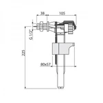 фото Впускной механизм AlcaPlast A15 1/2" с боковой подводкой (для керамических бачков)