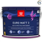 фото Краска Tikkurila Euro Matt 3 A для стен и потолков, 9 л.