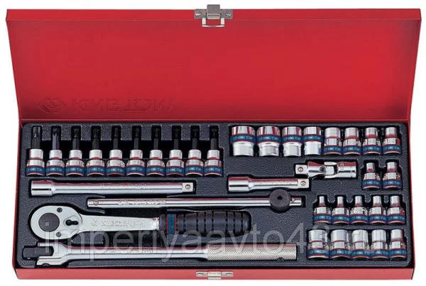 Фото Набор торцевых головок с принадлежностями 3/8", шестигранные, 6-19 мм 36 предметов KING TONY 3534MR