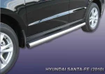 фото Slitkoff Защита порогов d76 труба Hyundai Santa Fe 2010