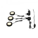 фото UTIX SET, набор из 3х светильников (накл/встр) с LED по 2.2Вт (8.2Вт), 3000K, 3x150lm, с БП, черный | 115950 SLV