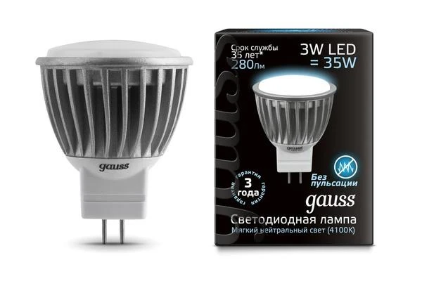 Фото Лампа светодиодная LED D35х45 3Вт SMD MR11 AC220-240В GU4 2700К FROST; EB132517103