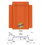 Фото №5 Металлический штакетник (евроштакетник) узкий 85мм RAL 2004 Апельсин