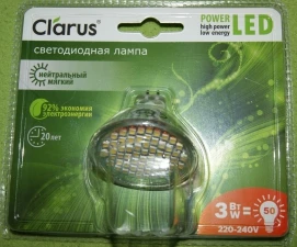 Фото Точечная светодиодная лампа Clarus LED Spot MR16-N 3W, 220-240V, 4100K