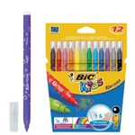 фото Фломастеры BIC "Kid Couleur" (Франция), 12 цв., суперсмываемые, вентилируемый колпачок, картонная упаковка, европодвес