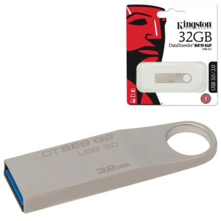 Фото Флэш-диск KINGSTON, 32 Gb, DataTraveler SE9 G2, USB 3.0, скорость чтения/записи - 100/15 Мб/сек