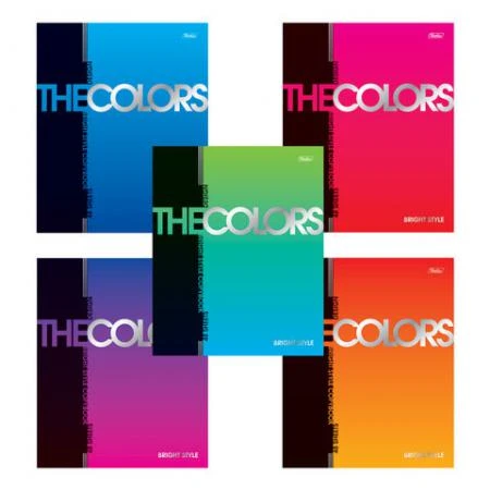 Фото Тетрадь 48 л., HATBER, клетка, металлизированный картон, "The Colors"