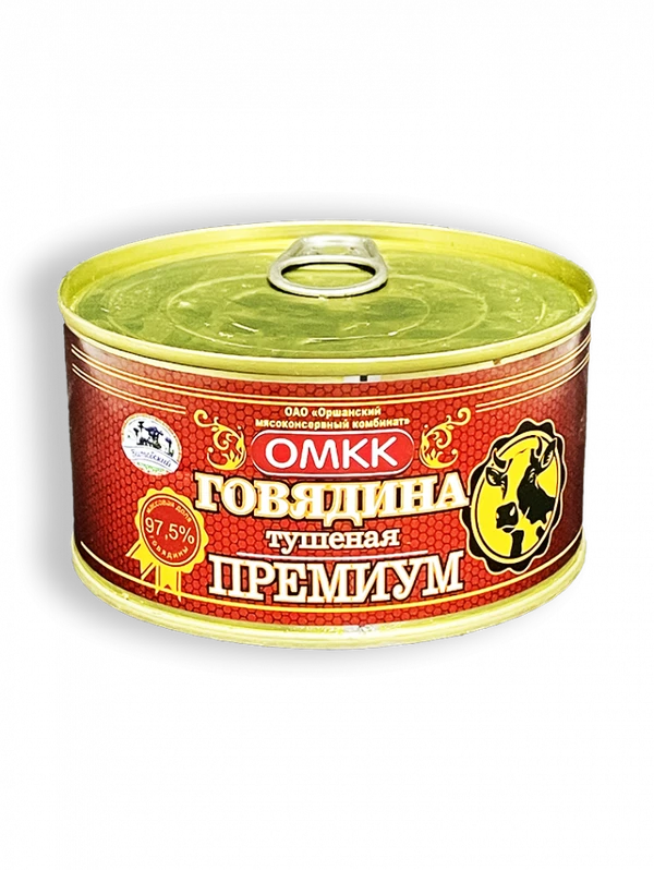 Фото Консервы мясные тушенка ГОВЯДИНА ОМКК Премиум 325г ж/б