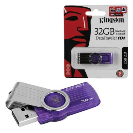 Фото Флэш-диск 32 GB, KINGSTON Data Traveler 101G2, USB 2.0, пурпурный