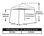 Фото №2 Раскрывающийся тентовый шатер Красный 2,4х2,4м