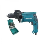 фото Дрель ударная MAKITA HP 1631 KX 2 в чем. + набор сверл (710 Вт