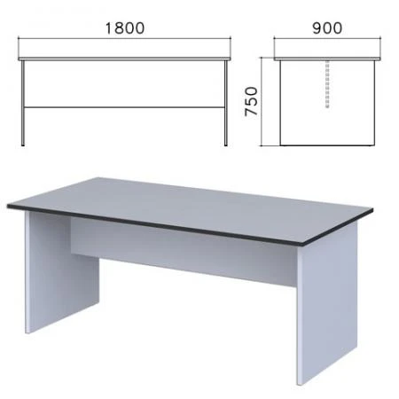 Фото Стол для переговоров "Монолит", 1800х900х750 мм, цвет серый, СМ18.11