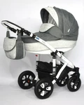 фото Коляска 2в1 BeBe-Mobile Toscana Deluxe Len 604K серый + лен серый