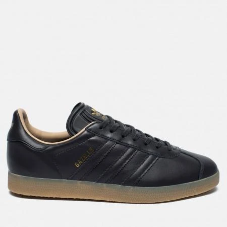 Фото Adidas Originals Gazelle Leather Premium Utility Black/Gold Metallic