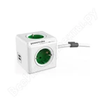 фото Сетевой удлинитель Allocacoc PowerCube Extended USB GREEN 1402GN/DEEUPC