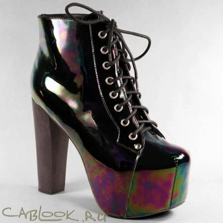 Фото Jeffrey Campbell Джеффри Кэмпбелл ботинки на каблуке LITA black oil