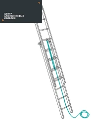 Фото Лестница двухсекционная, выдвигаемая канатной тягой ЛВД-КТ-1