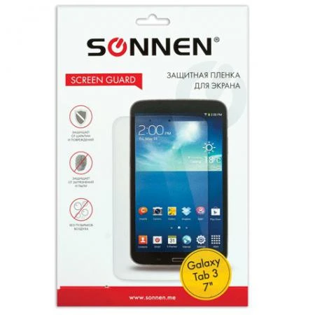 Фото Защитная пленка для Samsung Galaxy Tab 3 7" SONNEN, против отпечатков пальцев, прозрачная