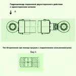 фото Судовой гидроцилиндр поршневой с односторонним штоком двойного действия давлением 16 и 25 МПа