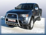 фото Slitkoff Кенгурятник d57 высокий с защитой картера Mitsubishi L 200 Triton