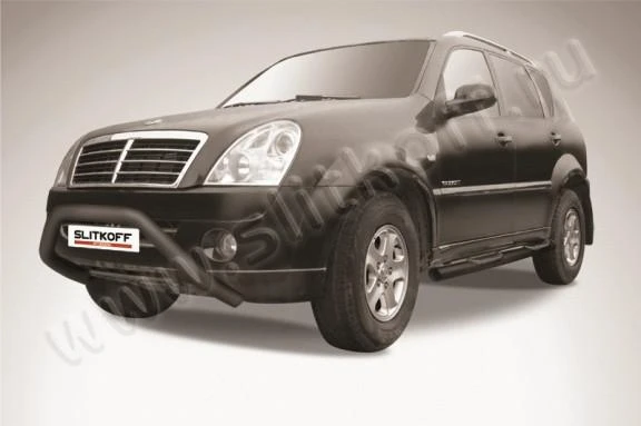 Фото Slitkoff Кенгурятник d57 широкий мини черный SsangYong REXTON (2010)