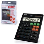 фото Калькулятор STAFF настольный STF-555-BLACK, 12 разрядов, CORRECT, TAX, ЧЕРНЫЙ, двойное питание, 205х154 мм