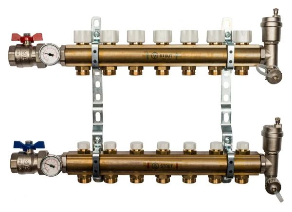Фото Коллектор Stout из латуни без расходомеров 7 выходов