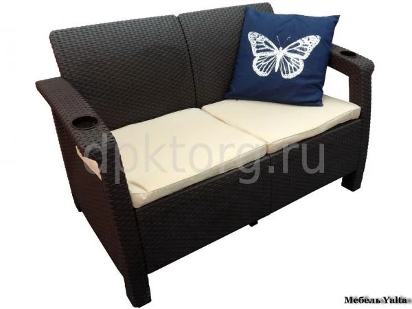 Фото Двухместный диван для дачи под ротанг Yalta Sofa 2 Seat