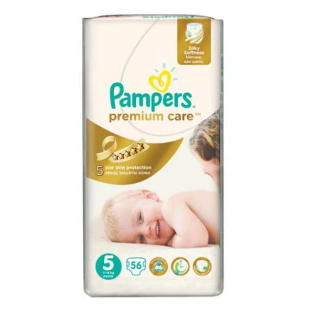 Фото Подгузники PAMPERS (Памперс) "Premium Care", размер 5 (11-25 кг), 56 шт.