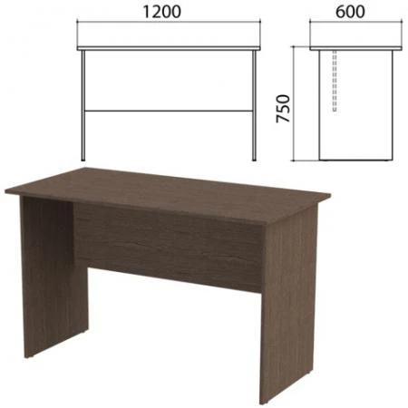 Фото Стол письменный "Канц", 1200х600х750 мм, цвет венге (КОМПЛЕКТ)