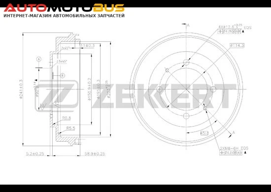 Фото Тормозной барабан ZEKKERT BS-5154