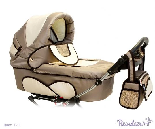 Фото Коляска 2в1 Reindeer Twin set 2 с конвертом T-11 Бежевая