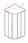 фото SAMO VB Душевое ограждение полукруг 86.5-89,5х200, профиль и ручки хром, стекло прозрачное+starclean