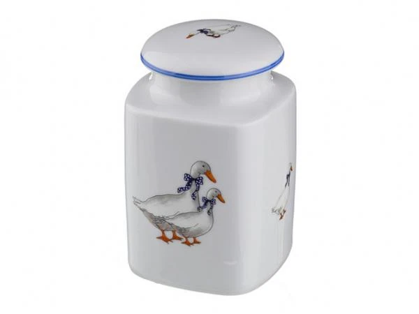 Фото Банка для пищевых продуктов "гуси" 300 мл.высота=12 см.без упак. Bohemia Porcelan (655-060)