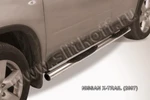 фото Slitkoff Защита порогов d76 с проступями Nissan X trail 2007